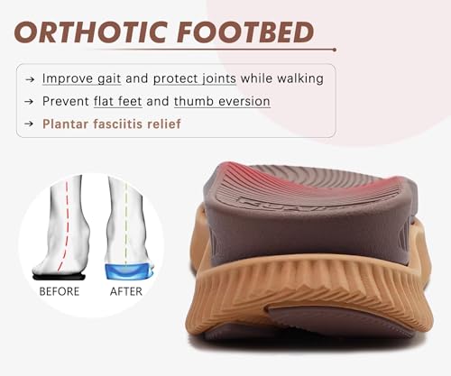 Image of KuaiLu Womens Orthopedic Walking Sandals with Arch Support Recovery Cushion
