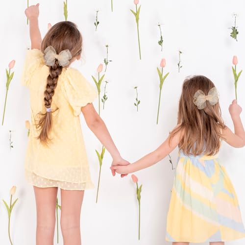 Mabor 2 Pcs Champagne Tulle Bow Hair Clips miniatura 4