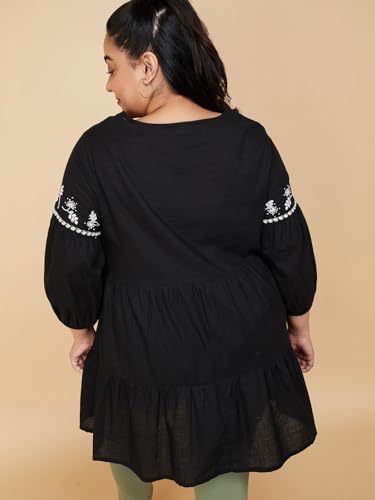 Image of Max Plus Size Women Embroidered Tiered Tunic
