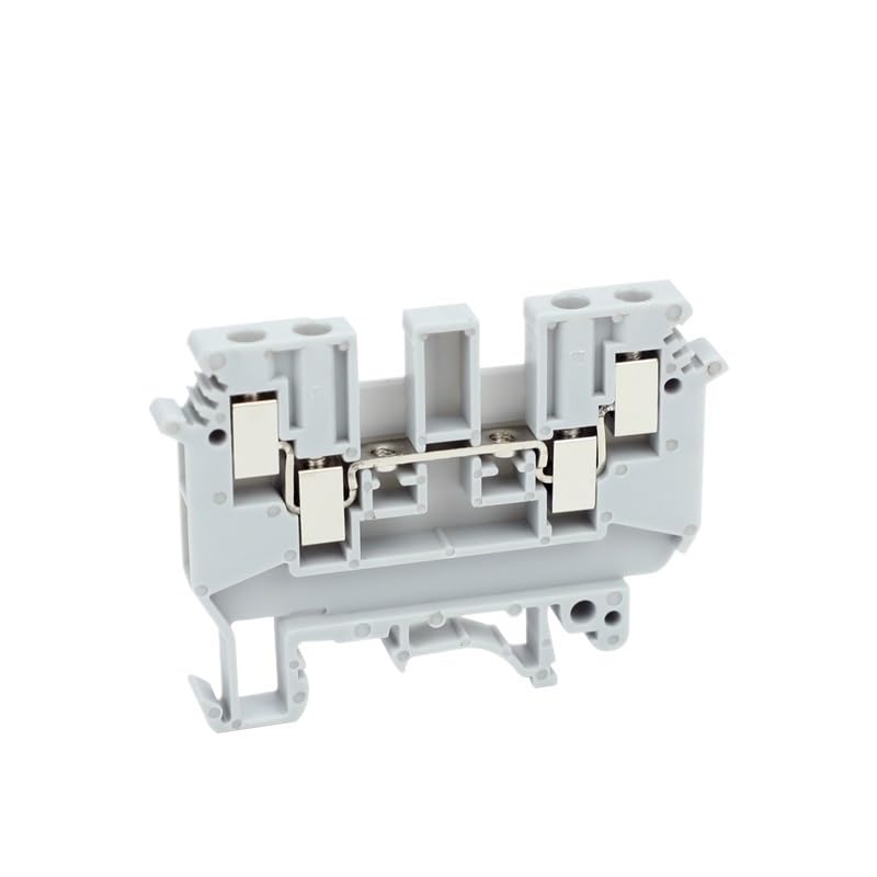 UDK-4 Screw-on DIN Rail Terminal Blocks 2 Inputs 2 Outputs Wire Connector Feed-Through 4-Conductor UDK4(Fixed Bridge FBI10-6,2 pcs)