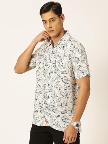 Image of Thomas Scott Men's | Printed | Half Sleeve | Regular Fit | Cotton Rayon | Spread Collar | Casual Shirt
