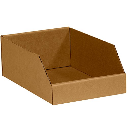 Image of Box USA BBINMT1012K Open Top Bin Boxes, 10 inch x 12 inch x 4-1 /2 inch, Kraft (Pack of 25)