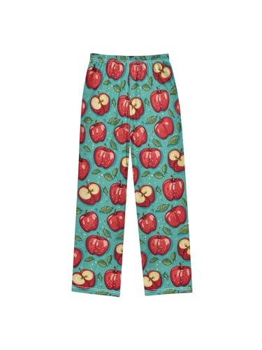 Cartoon Apples Leaves Boys Pants for Kids Jogger Pants with Pockets S2