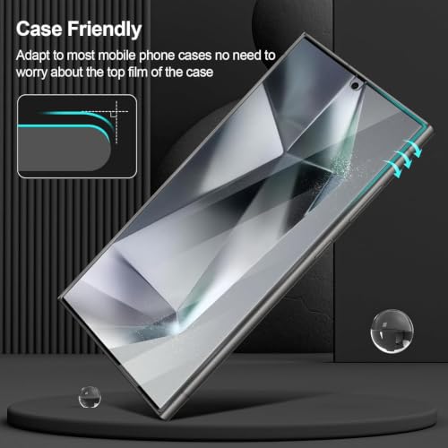 Image of Uyiton 2 Pack Screen Protector for Samsung Galaxy S24 Ultra (6.8-inch Curved Display) | HD Clear Flexible Film | Bubble-Free Easy Installation Kit | Scratch Resistant | Case Friendly