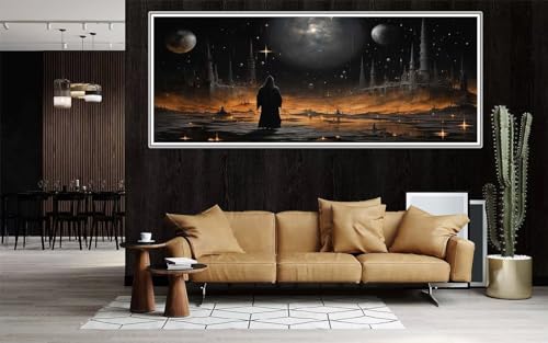Peinture diamant château lune grand format 50x150 cm pour broderie 5D kit complet