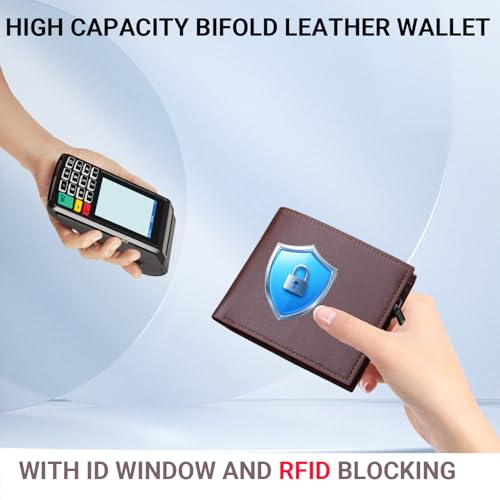 1 Pcs Men's Slim Wallet - Coin Pocket & Bank card pocket-brown3