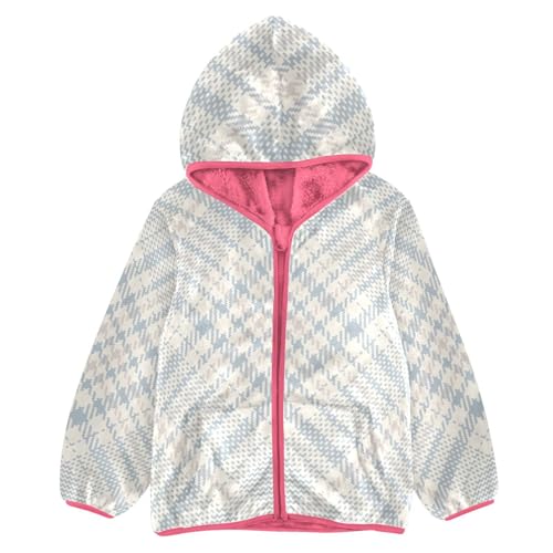 GuoChe Argyle Plaid Beige Blue Fleece Jacket Toddler Boy
