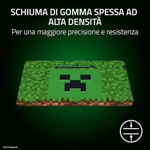 Gigantus V2 Minecraft Edition - Morbido tappetino per mouse da gioco per velocità e controllo (superficie a microtessitura, schiuma di gomma spessa, base antiscivolo, 360 x 275 x 3 mm) Minecraft - Mouse gaming - Immagine 3