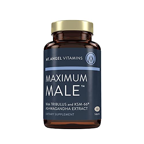 Mt. Angel Vitamins - Maximum Male with KSM-66 High Potency Ashwaganda, Tribulus Terrestris, Horny Goat Weed, Ginkgo Biloba and Oysters