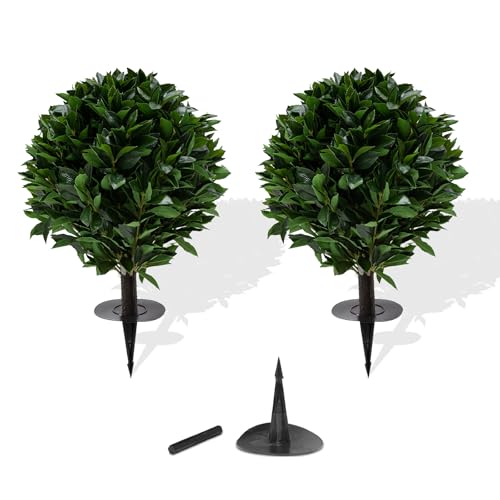 24" Outdoor Evergreens in Outdoor Artificial Shrub Potted Plant P...