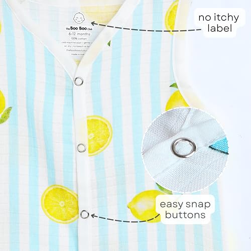 Image of The Boo Boo Club Organic Cotton Baby Jhabla | Pack of 4 Newborn Sleeveless Jabla | Newborn Infant Summer Wear | Soft & Breathable Muslin Fabric | Easy Button Closure Vest