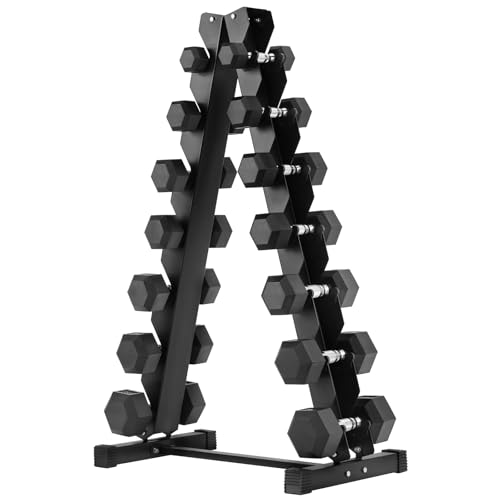Rubber Coated Cast Iron Hex Dumbbells for Exercise