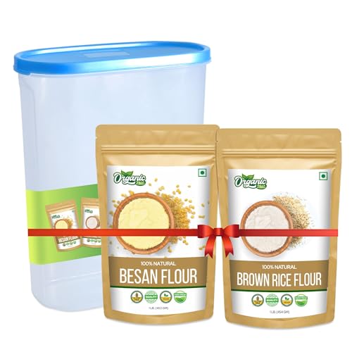 Image of Organic Zing Besan Flour also known as Chickpea Flour, Bengal Gram Flour or Garbanzo Bean Flour - |Vegan| Product of India (Chana Besan + Brown Rice Flour)