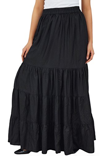 Bimba Boho Maxi Longue Flaired Jupe élastique de Rayonne Femmes Jupes bohèmes