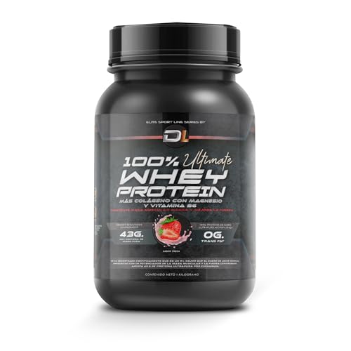 Whey Protein | Proteína en Polvo con Colágeno, Magnesio y Aminoácidos | Aumenta la masa muscular | Apoya el desarrollo y la recuperación muscular | Proteína fácil de digerir | 1kg (1KG, fresa)