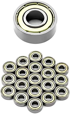 QWORK 20 Packs 608zz ball bearing, Longboard Roller Skate Bearing, for skateboards, scooters, inline skates, 8mm x 22mm x 7mm