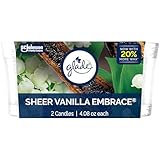 Glade 1-Wick Scented Candle Jar, Sheer Vanilla Embrace, Air Freshener Infused with Essential Oils, 4.08 Oz, 2 Count
