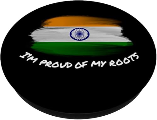 Miniatura 2 de I'm Proud of My Roots - Vintage India Flag Patriotic PopSockets Swappable PopGrip