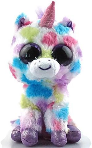KonThai 6" TY Beanie Boos Wishful Unicorn Glitter Eyes No Hang Tag Plush Stuffed Toys