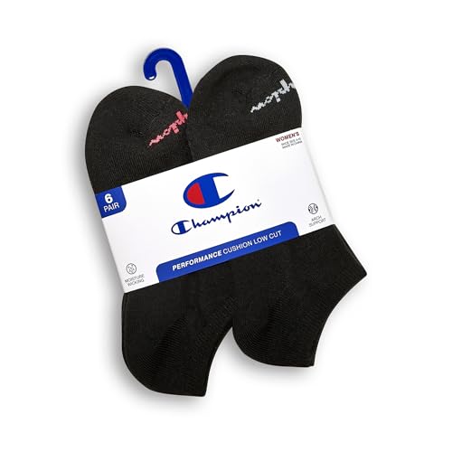 Image of Champion Women's 6-pack Low Cut Athletic Socks With Moisture-wicking, Breathable Stretch (Size 4-10)