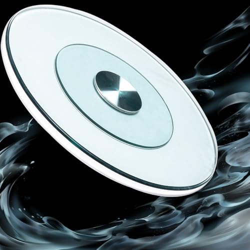 YCBTPS 360° Lazy Susan Gehärtetes Glas Drehplatte 70cm/80cm/90cm/100cm Speiseteller Für Tischplatte, Großes Rund Serviertablett, Transparent(80cm(31inch))