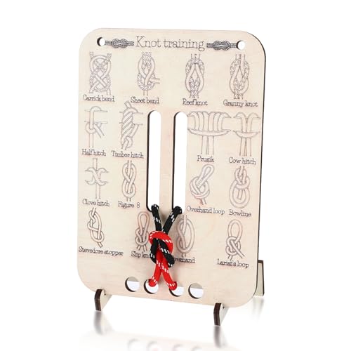 Learn Knot Training Board Knot Tying Book Adult Beginner Training Board 16 Knotting Methods for Beginners Learn to Tie Knots Learns to Tie Knots Kit for Climbing Practice Camp Outdoor Survival