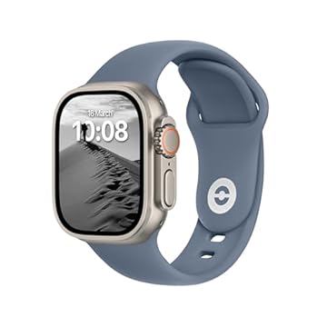 Pulseira esportiva DONEGANI SB compatível com Apple Watch Ultra e Se de 49, 45, 44, 42, 41, 40 e 38 mm, unissex, série 9, 8, 7, 6, 5, 4, 3, 2 e 1, iWatch, silicone, azul (tempest blue)