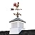 18" Square Manchester Vinyl Cupola with Black Aluminum roof and Copper Bantam Red Rooster Weathervane by Good Directions