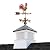 18" Square Manchester Vinyl Cupola with Black Aluminum roof and Copper Bantam Red Rooster Weathervane by Good Directions