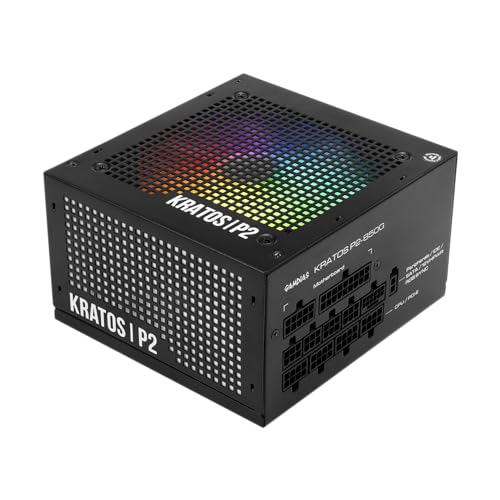 GAMDIAS KRATOS P2 850W PC-ATX-Netzteil, Vollmodulares, Leiser PWM-Lüfter, 80 PLUS Gold, ATX 3.0 & PCIe Gen 5.0, 12VHPWR-Kabel inkludiert, ARGB Sync