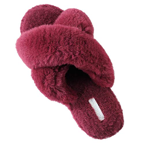 Burgundy house slippers Clearance