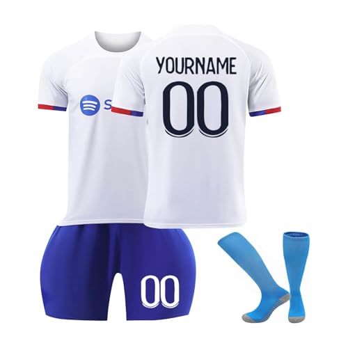 Camisetas de Futbol Niño Hombres, Personalizadas Nombre y Número Equipacion Fútbol Conjunto Deportivo Entrenamiento T Shirt, Corto y Calcetines Football Fans Regalos