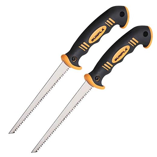 Gunpla 6" Pro Jab Saw, Sharp Drywall Hand Saw with Ergonomic soft-grip Handle Perfect For Sawing, Trimming, Gardening, Pruning & Cutting Wood, Wallboards & More - 2 Pieces