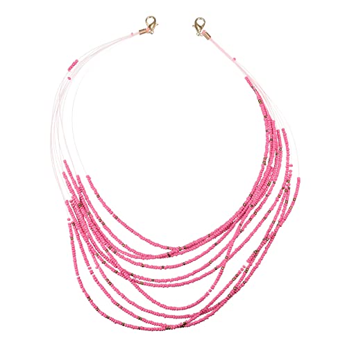 QUARKZMAN - QUARKZMAN Chaîne pour lunettes, cordon de lunettes perlé de 20 pouces pour tenir autour du cou, support de lunettes, lanière de chapeau, rose