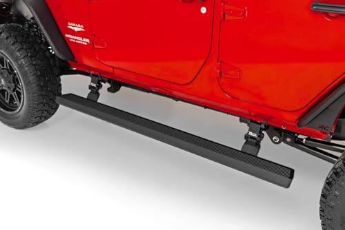 Rough Country PSR610330 Power Running Boards With Led Step Lights For Jeep Wrangler Jk (2007-2018) - Dual Motor Electric Powerstep Board & Retractable Steps thumb #1