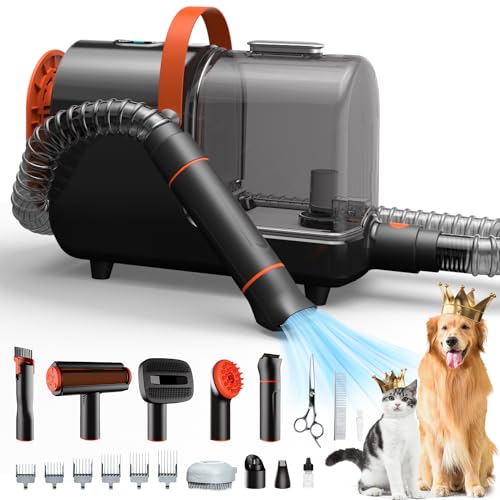 Bunfly Dog Hair Vacuum  Pet Grooming Kit  13000kpa Powerful Suction 99 Pet Hair Removal 35l Capacity 16 Grooming Tools for Dogs Cats  More Home Cleaning Blackorange  Cucciolini Doodles Bunfly dog hair vacuum  pet grooming kit  13000kpa powerful suction 99 pet hair removal 3 5l capacity 16 grooming tools for dogs cats  more home cleaning  blackorange   cucciolini doodles