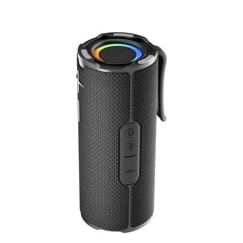 BYANDBY Bluetooth Speaker with IPX5 Waterproof 2 Portable, Long Playtime, Wireless Stereo Pairing, 12W Stereo Sound, BT 5.3, Bassup, Electronics for Home, Shower, Outdoors, Travel(Black)