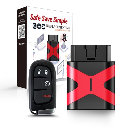 Simple Programmable Keyfob, Replacement Car Key Fob and DIY Programmer Kit Compatible with 2013-2019 Ram 1500 2500 3500 Air Suspension Smart Remote GQ4-54T /46 CHIP