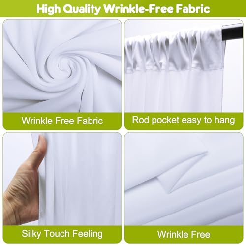 Cortinas Fondo Blanco Wokceer 2 Pack 10x8FT miniatura 4