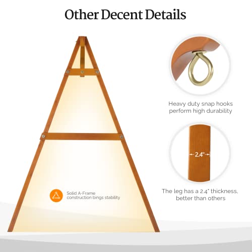 VINGLI Heavy Duty 660 LBS Wooden Swing Frame with Extra Bottom Connection Board, Upgraded A-Frame Porch Swing Bench Stand for Indoor & Outdoor (Brown)