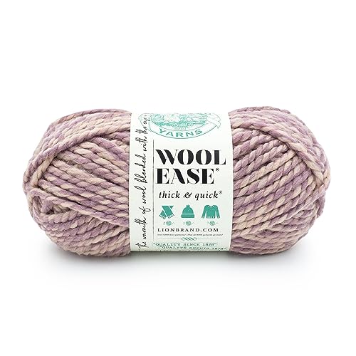 Image of Lion Brand Yarn Wool-Ease Thick and Quick Yarn, Soft and Bulky Yarn for Knitting, Crocheting, and Crafting, 1 Pack, Bubbles | Super Bulky Wool Acrylic Blend Fiber for Soft Hats, Sweaters, Chunky Blankets, Yarn for Crochet, Knitting, Crafts, Weaving