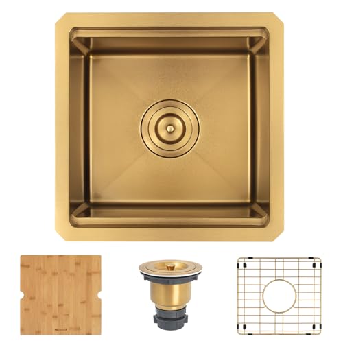 Image of Gold Bar Sink, 15 inch x 15 inch Stainless Steel T304 Undermount Sink
