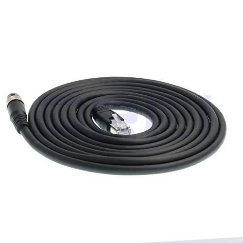 Conector M12 4pin D-Code a RJ45 Cable Ethernet CAT6 3M miniatura 2