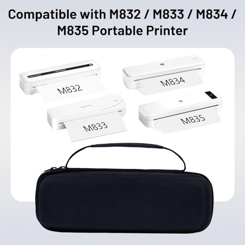 Image of Portable Printer Case, Storage Bag Compatible with Memoking, Memoquneen, Itari, COLORWING, Phomemo M832 /M833 /M834 /M835, for Wireless Mobile Travel Printer Storage USB Cable & Holder Paper (Box Only)