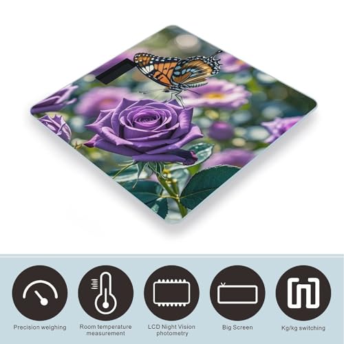 Báscula Digital de Baño con Diseño Mariposa y Vidrio Templado miniatura 3