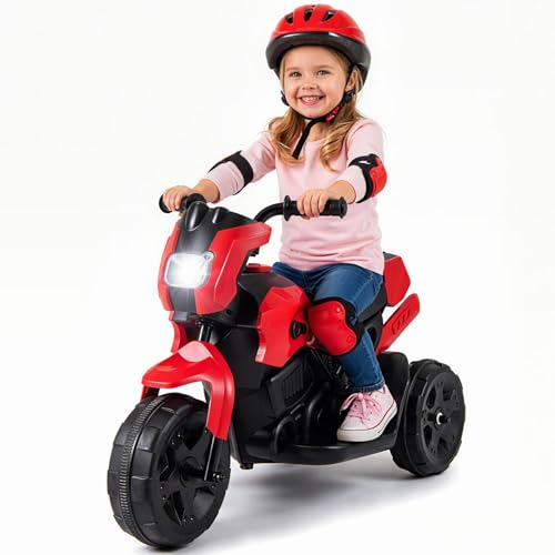 COSTWAY 6V Moto Électrique Enfants avec Phare et Pédale, Voiture Électrique Enfants avec Tableau de Bord Réaliste, Charge Max 20 kg, Moto Bébé à 3 Roues pour...