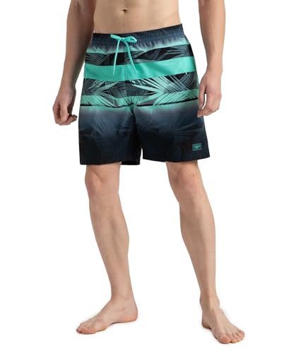 Image of Speedo Men's 4 Way Flex Essential Printed Watershorts with Side Pockets | Water Repellent | Internal Drawcord | Wide Waistband Swimming Trunks