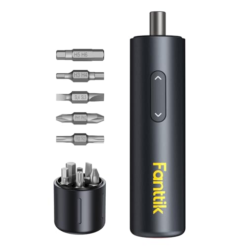 Fanttik S1 Capsule Cordless Screwdriver, Electric Screwdriver, Max 5 N.m, 320 RPM Motor, 5 Pcs Double-Ended Bits, Compact Design, LED Light, 1/4''Hex, Idea Tool for Furniture, Appliances-Grey