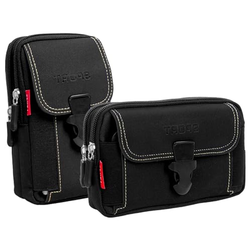 YUNYU Juego de 2 Riñoneras Tácticas Molle - Bolsa para Cintura en Oxford Resistente con Funda para Móvil, Ideal para Senderismo, Camping y Ciclismo