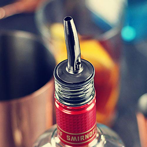 Black Boston Cocktail Shaker Set for Professional Bartender and Home Bar including 18oz & 28oz Tins Shaker, Strainer, Measuring Jigger, Cocktail Muddle,Mixing Spoon and cocktail pourer (9 piece)